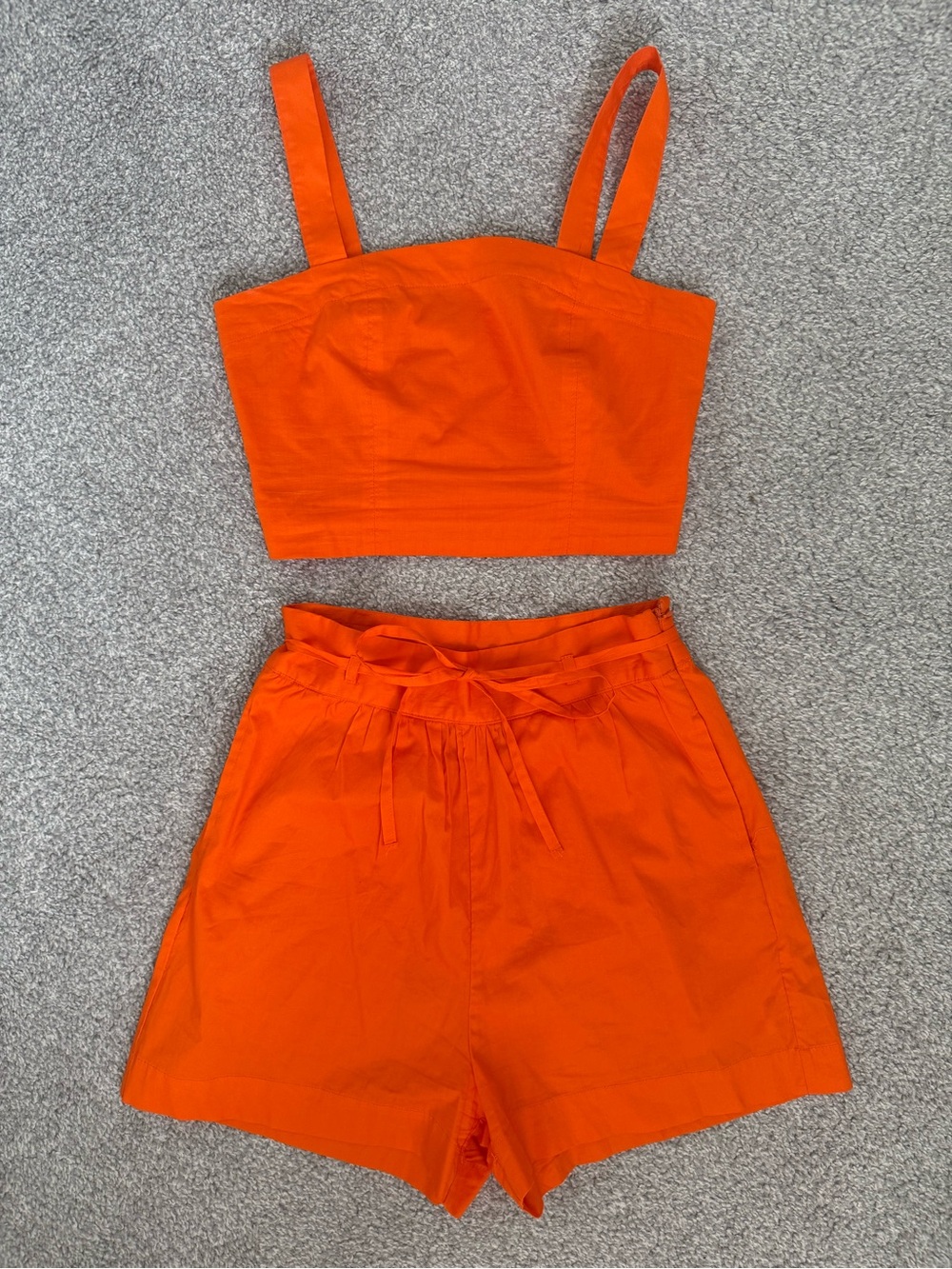 Jason Wu Orange Two-Piece Crop Top & Short Set